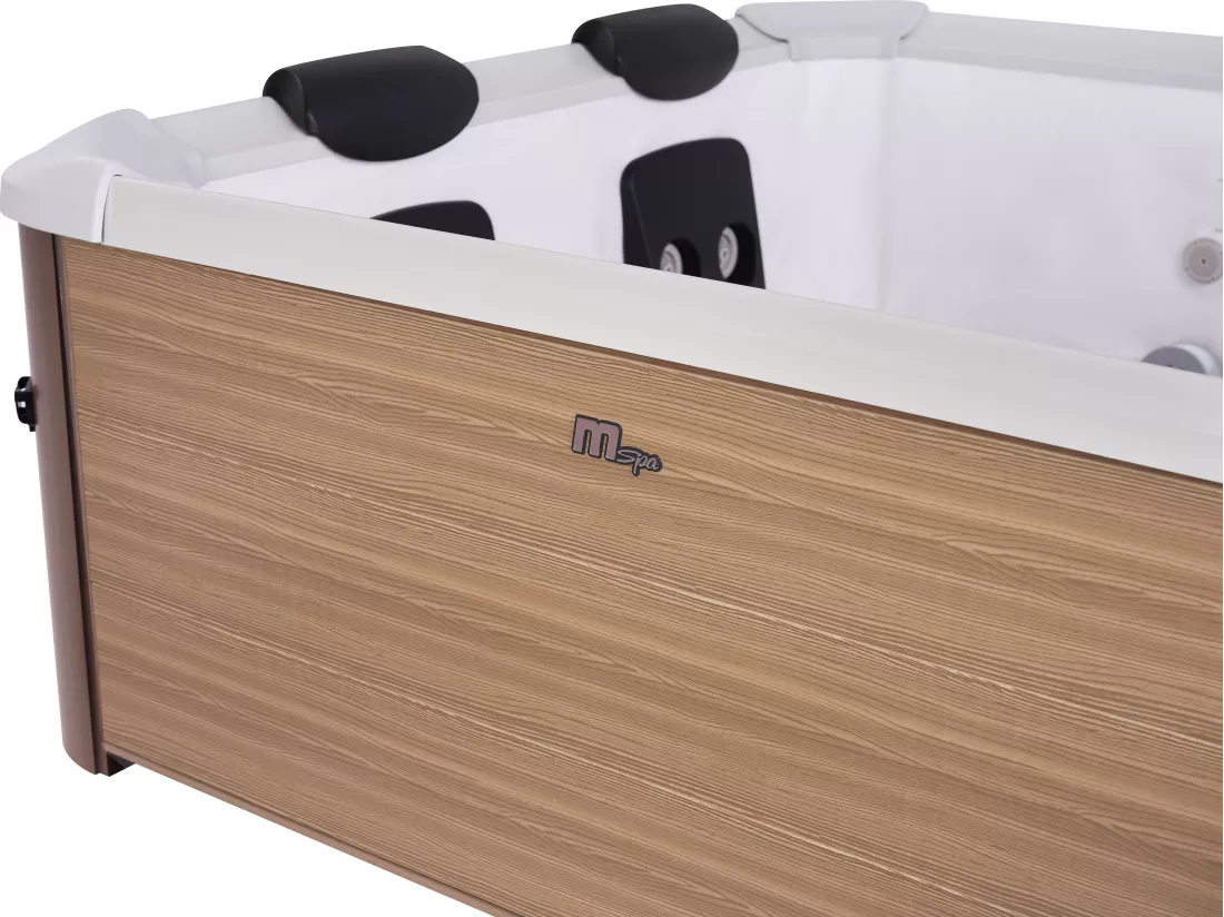 Spa semi-rigide MSpa 6 places naturel clair avec LED et accessoires -128 jets - L160 x l160 x H65 cm - NAPUKA