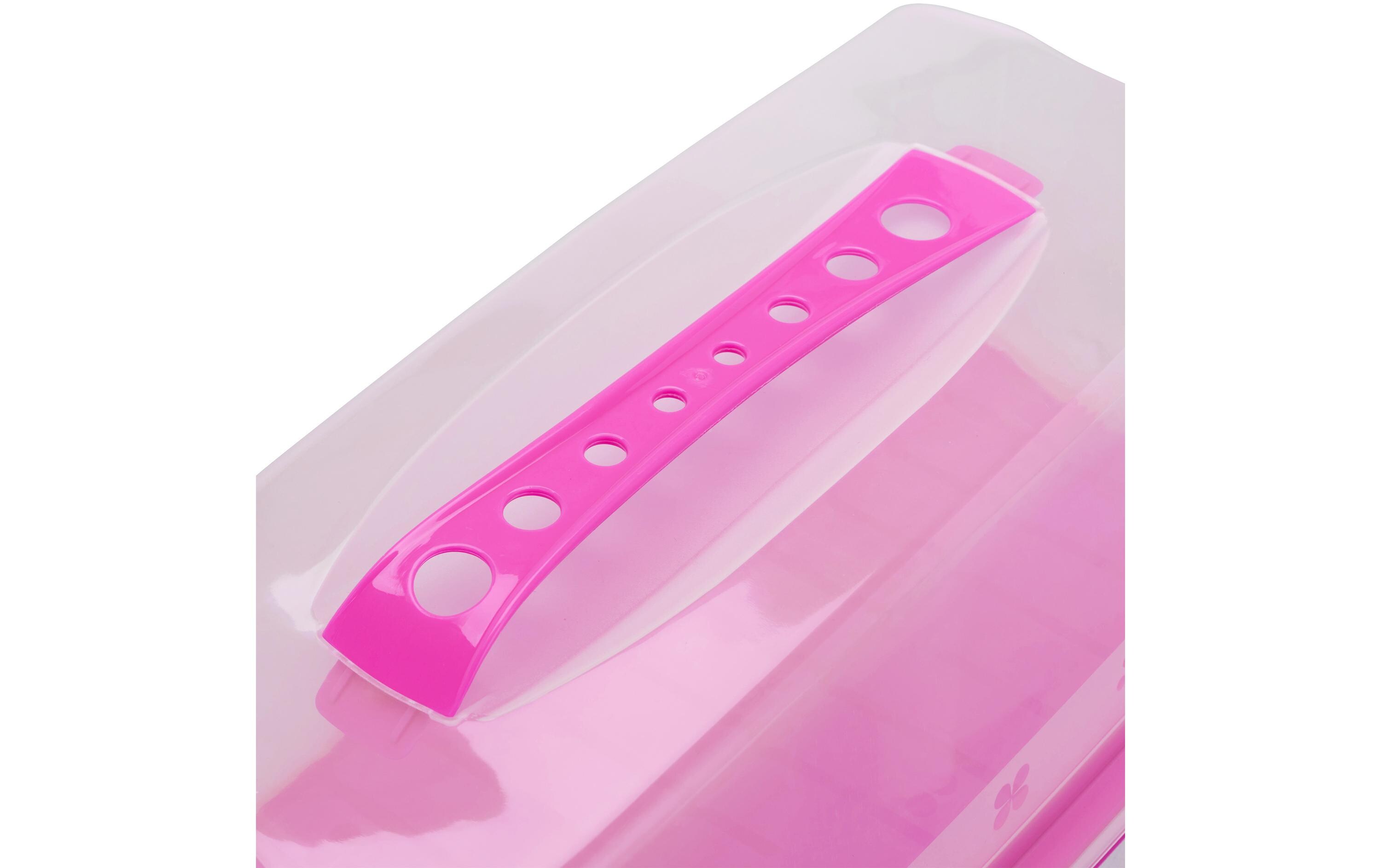 Cakebutler Pink/TransparentKuchenträger mit abnehmbarer Haube