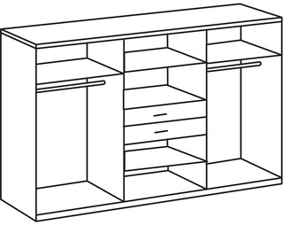 Drehtürenschrank Diver Alpinweiß/Eiche sägerau Nachbildung