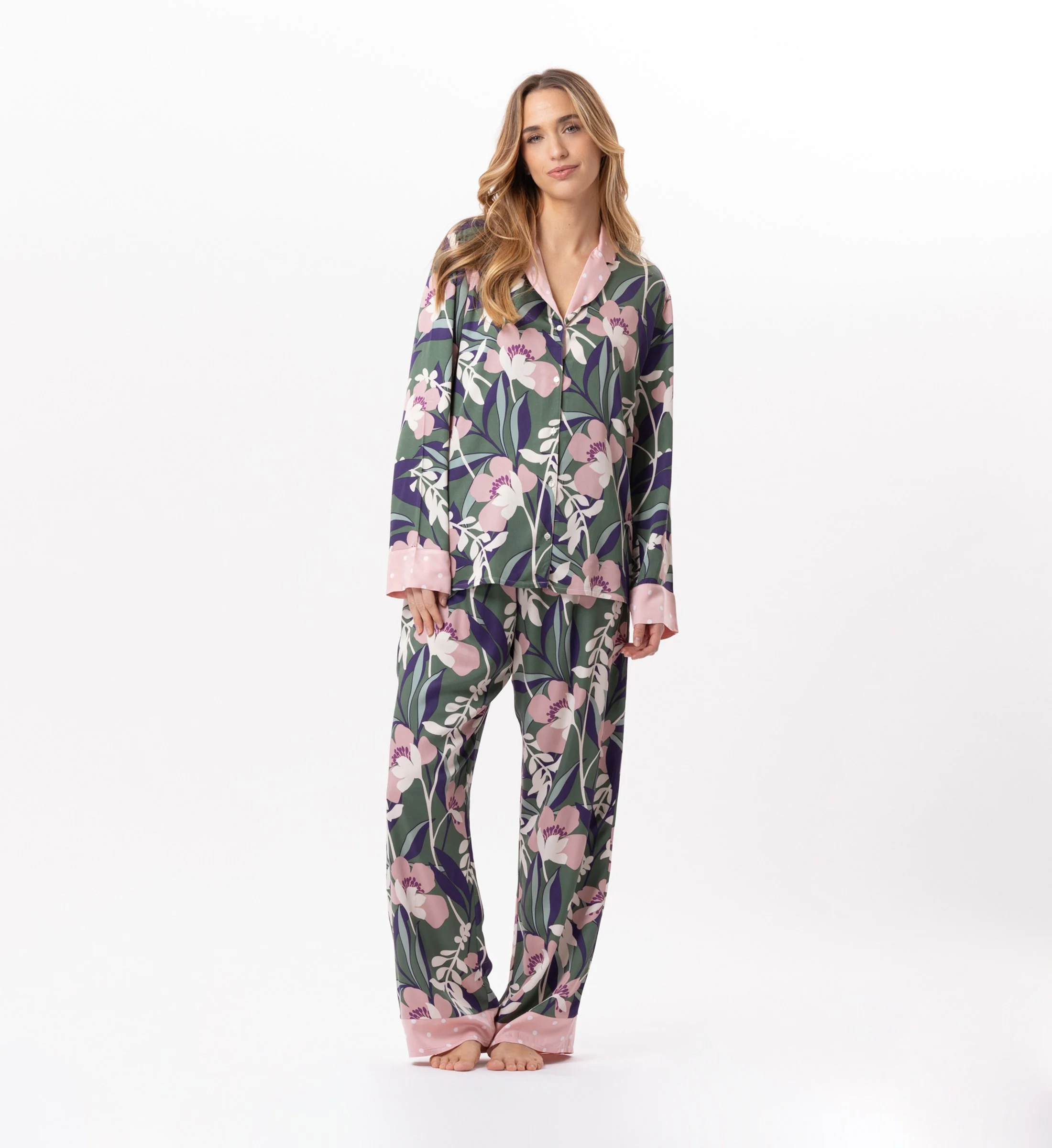 GIOIA 806 - Pyjama boutonné en viscose | Multicolore