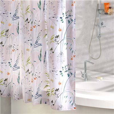 Rideau de douche motif végétal