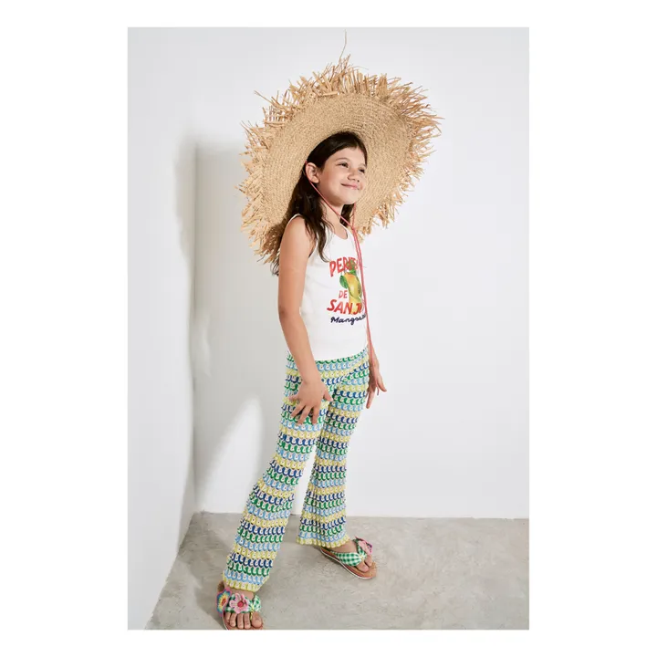Maison Mangostan Pantalon Flare Waves | Vert