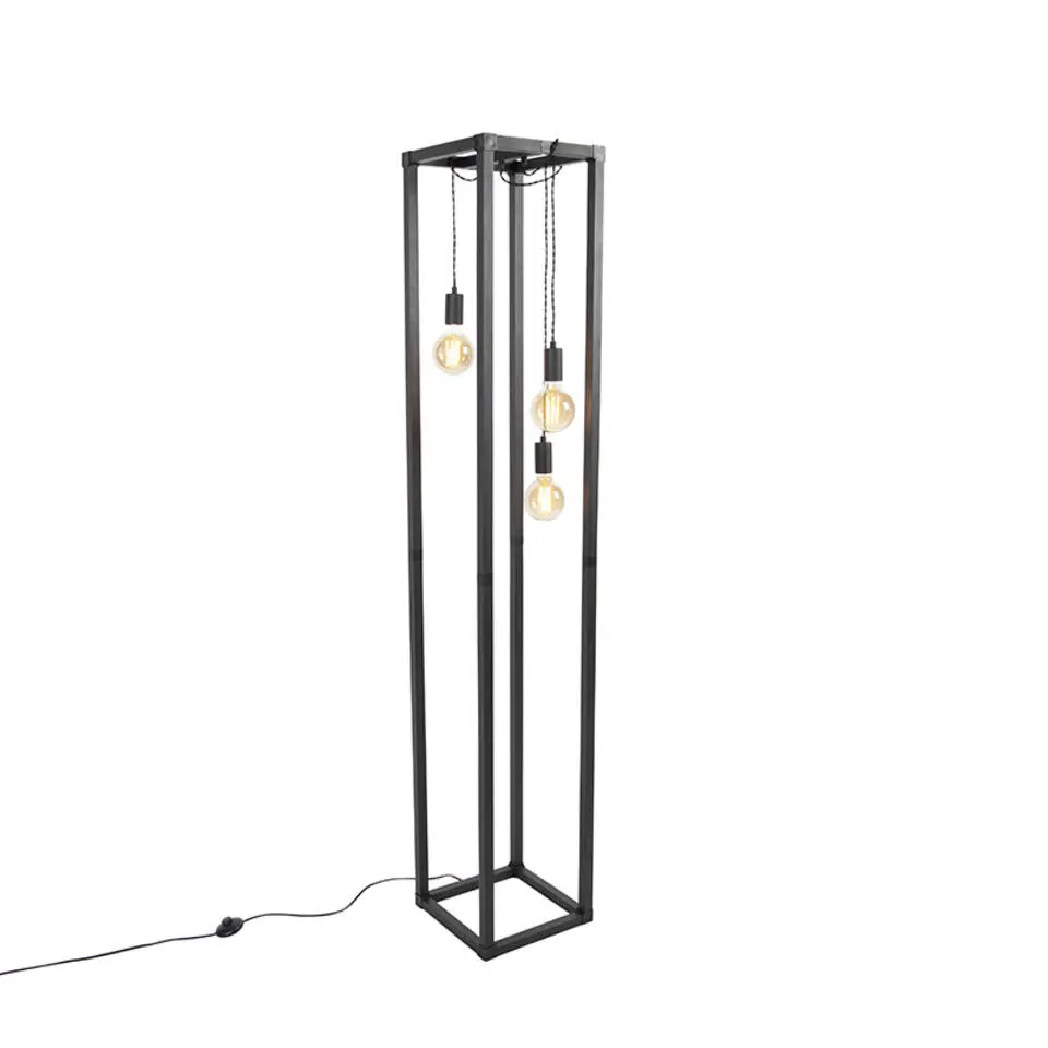 Qazqa vloerlampen big_cage zwart e27