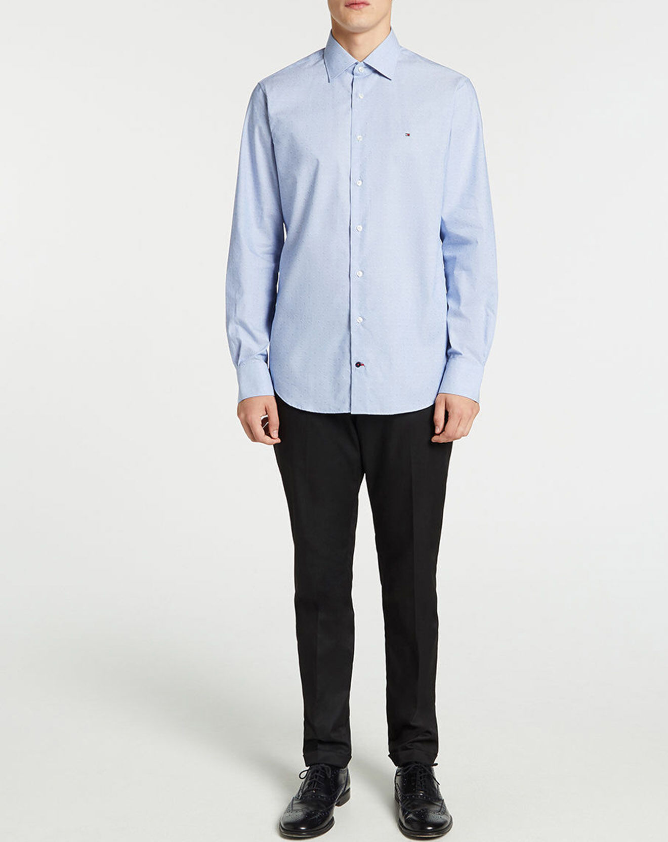Tommy Hilfiger Chemise regular fit Dobby bleue