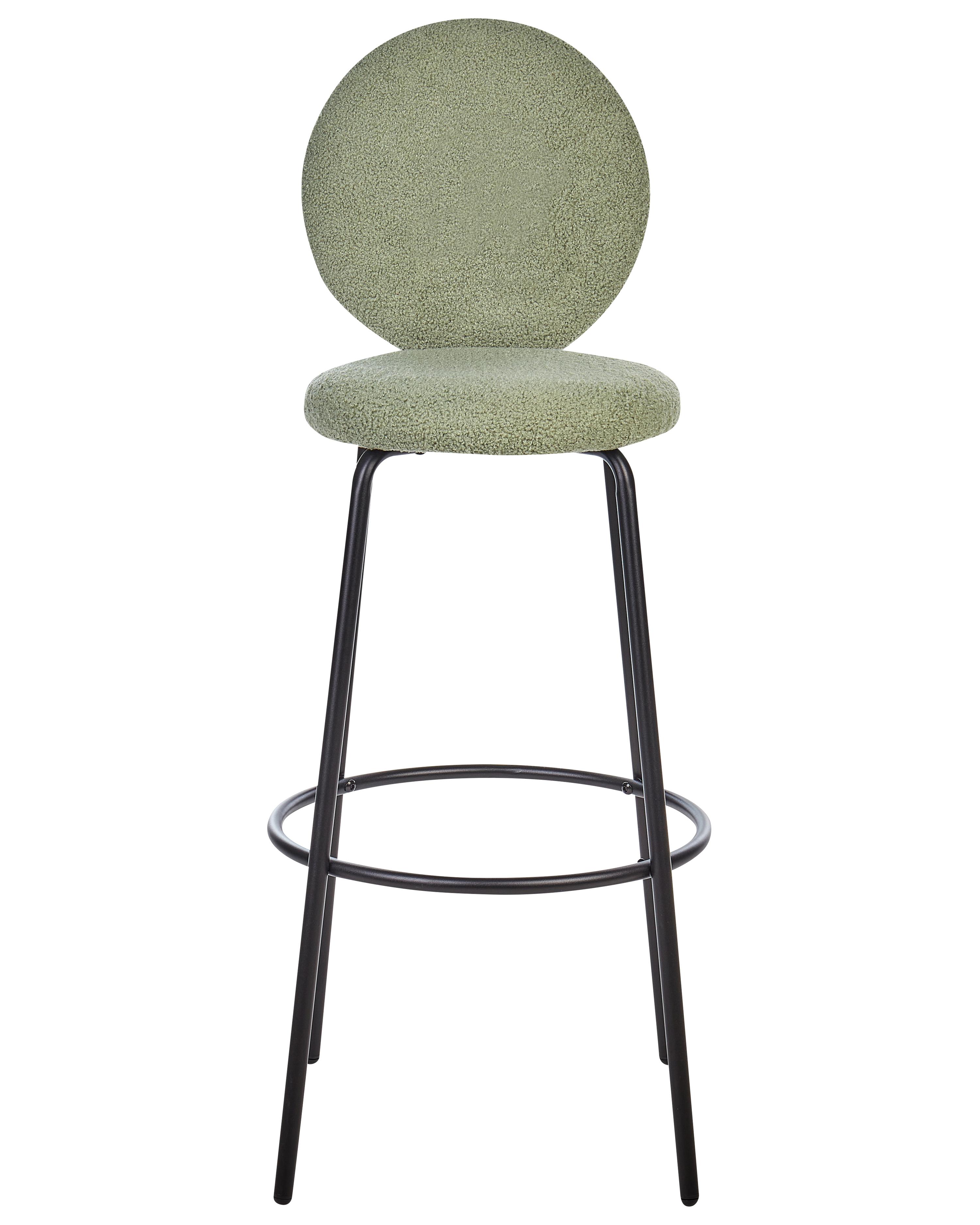 Set van 2 barstoelen EMERY Bouclé Lichtgroen