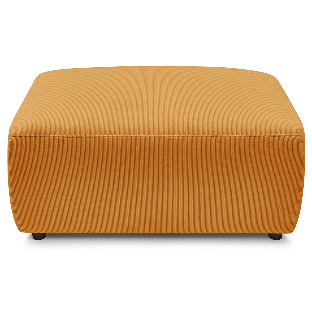 Bobochic Pouf en Velours côtelé Nihad Envy jaune - 100x70x44 cm
