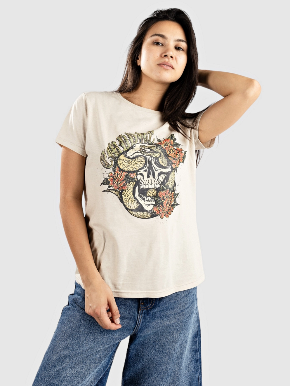 Empyre Serpent Eyes T-Shirt mineral wash brown