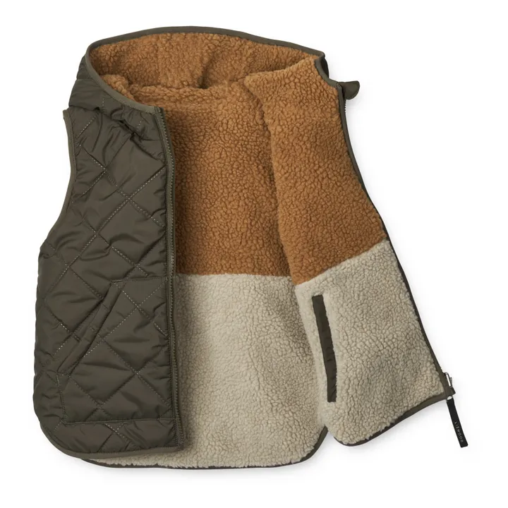 Liewood Veste Sans Manches Réversible Matières Recyclées Diana | Vert kaki