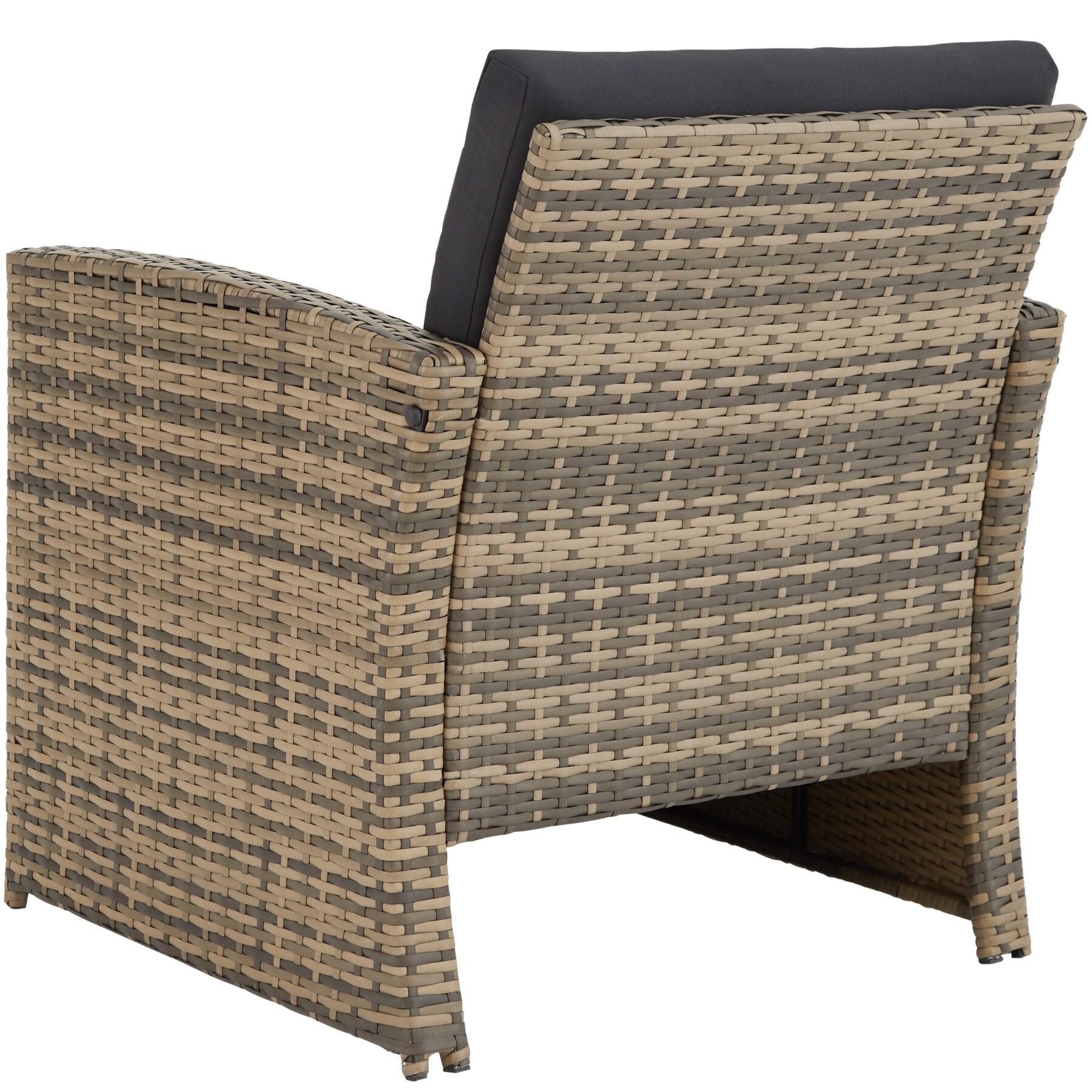 tectake® Rattan Lounge, für 4 Personen, UV-beständig, mit Sicherheitsglasplatte