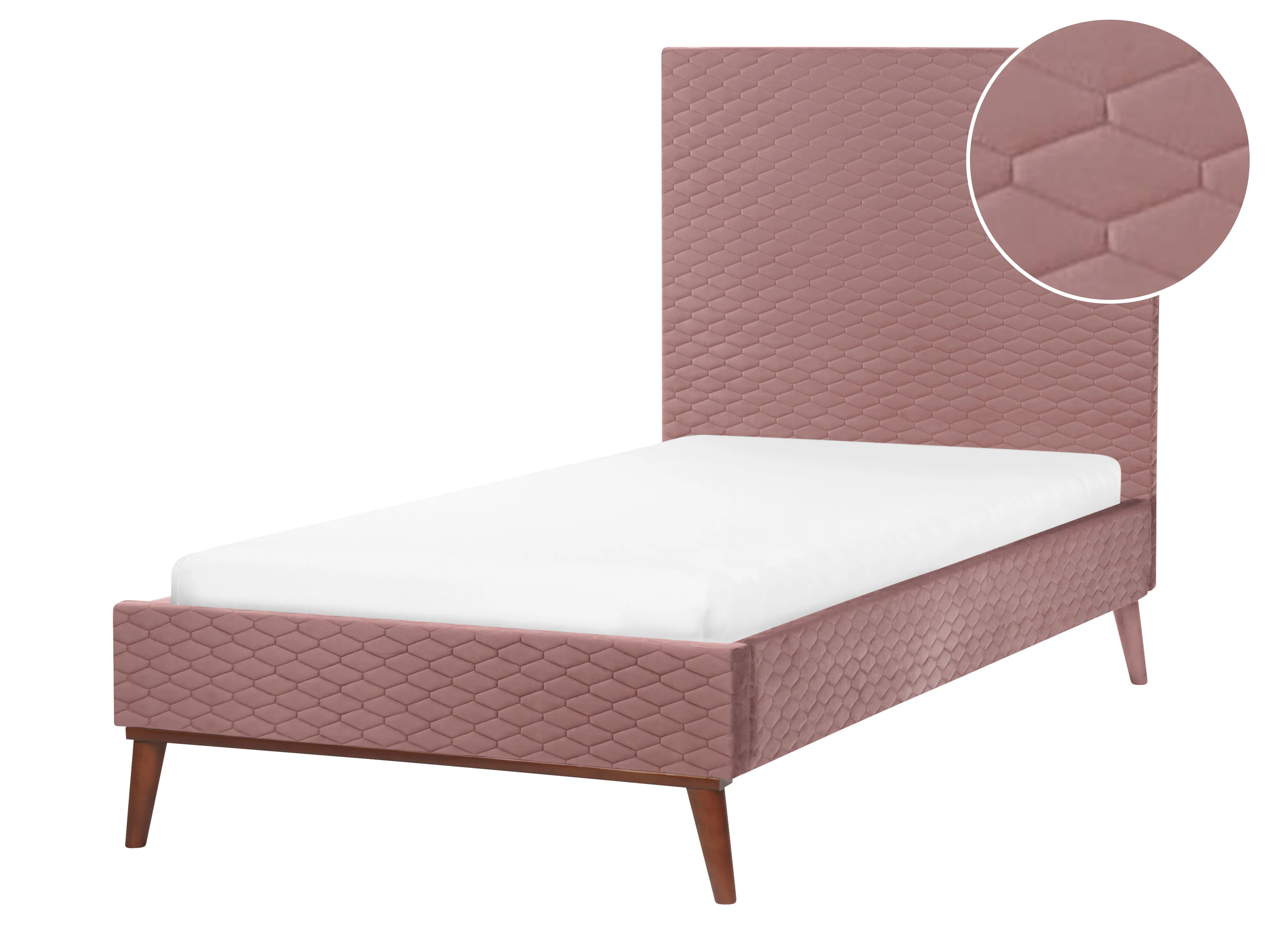 Bed Fluweel BAYONNE 90 x 200 cm Roze