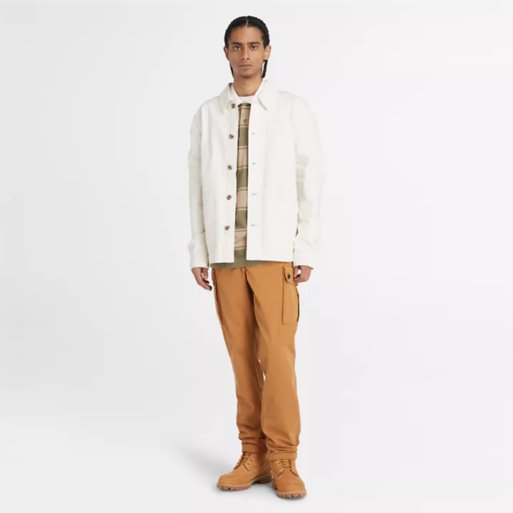 Pantalon cargo en sergé pour homme en jaune foncé
