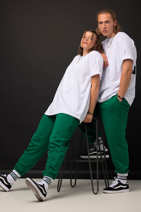 T-Shirt, oversized, HEART Rückenprint, Rundhals, Halbarm, Unisex
