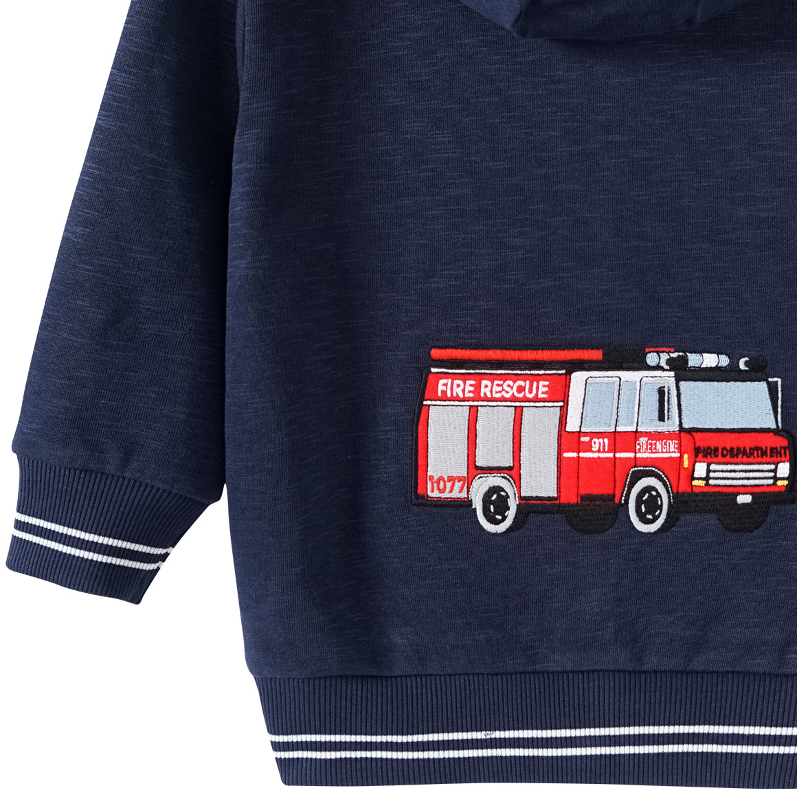 Topolino Jungen Sweatjacke mit Feuerwehrauto-Motiv dunkelblau