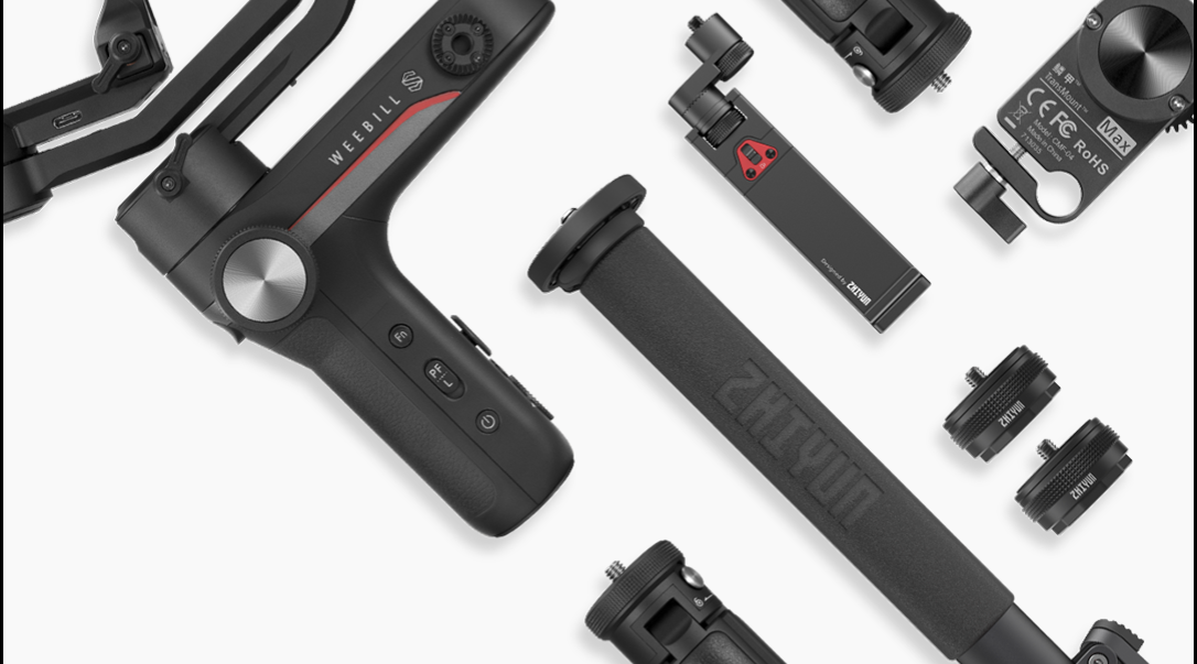 WEEBILL-S Alu Gimbal 3-Achsen Stabilisator Stativ Halterung für DSLR Kamera / Smartphone - Schwarz