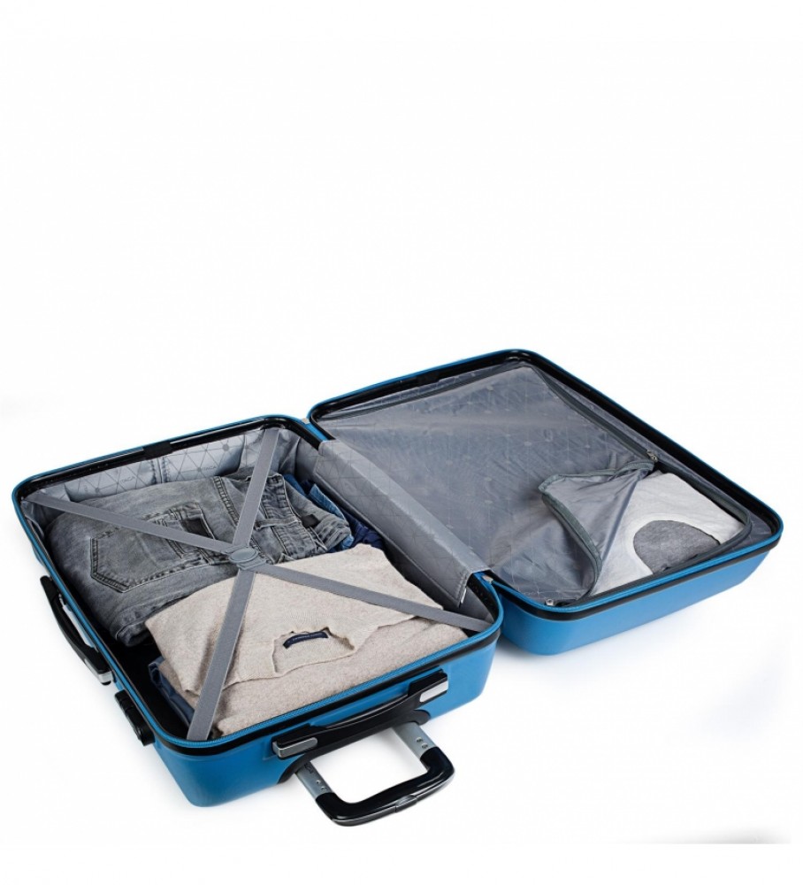 Mala de cabine com rodinhas ITACA em ABS T71650 Azul - 55x40x20cm -