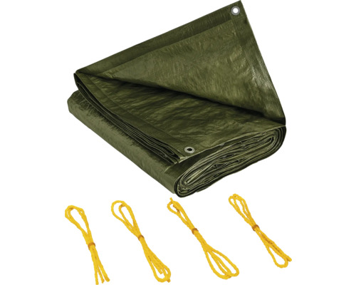 Geweven zeildoek, universeel zeildoek, 90 g/m², groen, 6 x 8 m