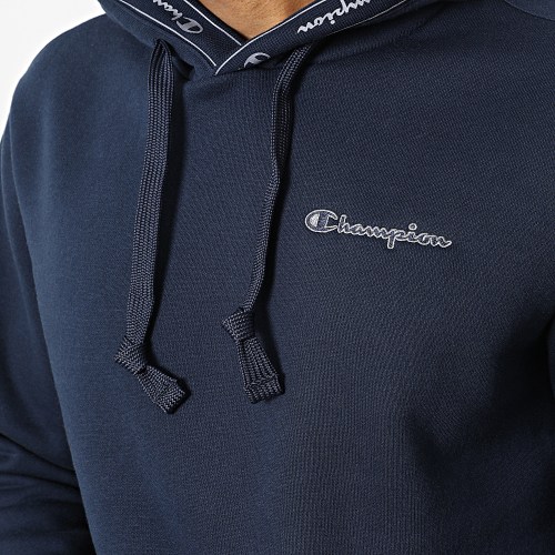 Sweat Capuche A Bande 217869 Bleu Marine