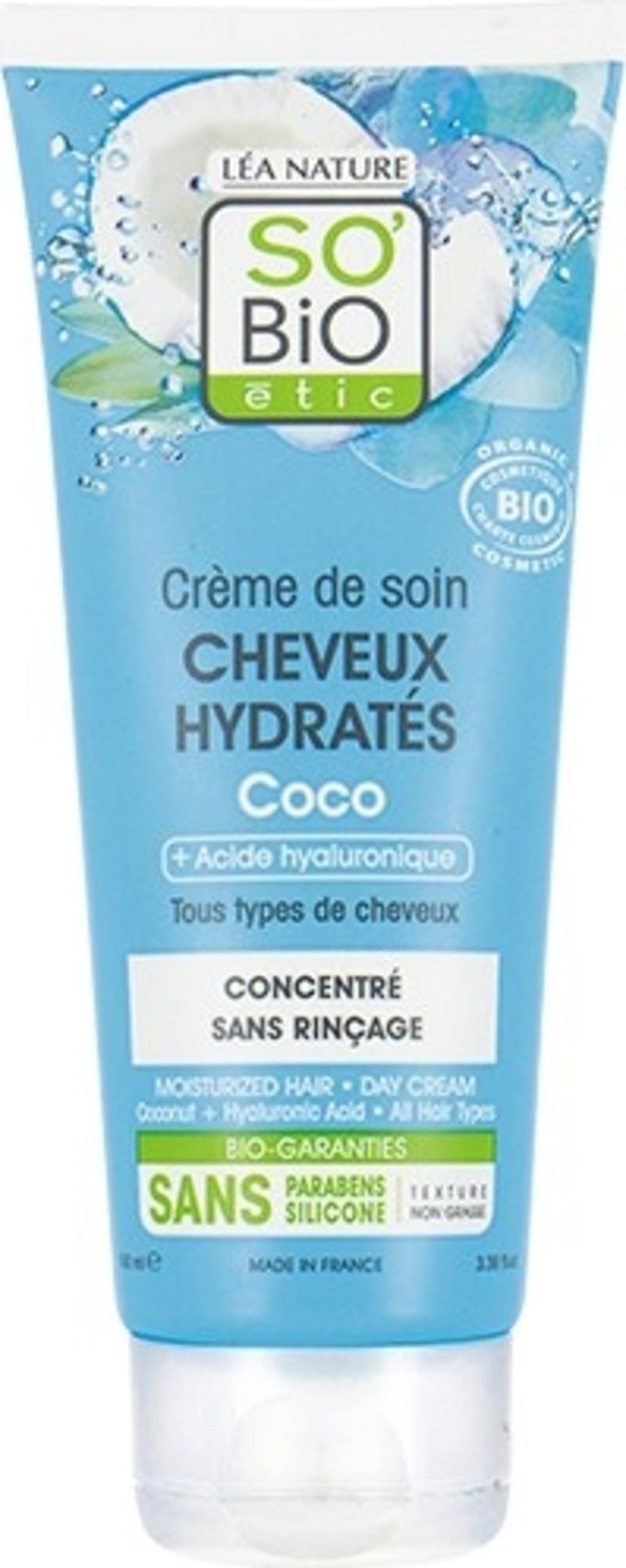 LÉA NATURE SO BiO étic  Feuchtigkeitsspendender Leave-in Conditioner Kokos & Hyaluronsäure, 100 ml