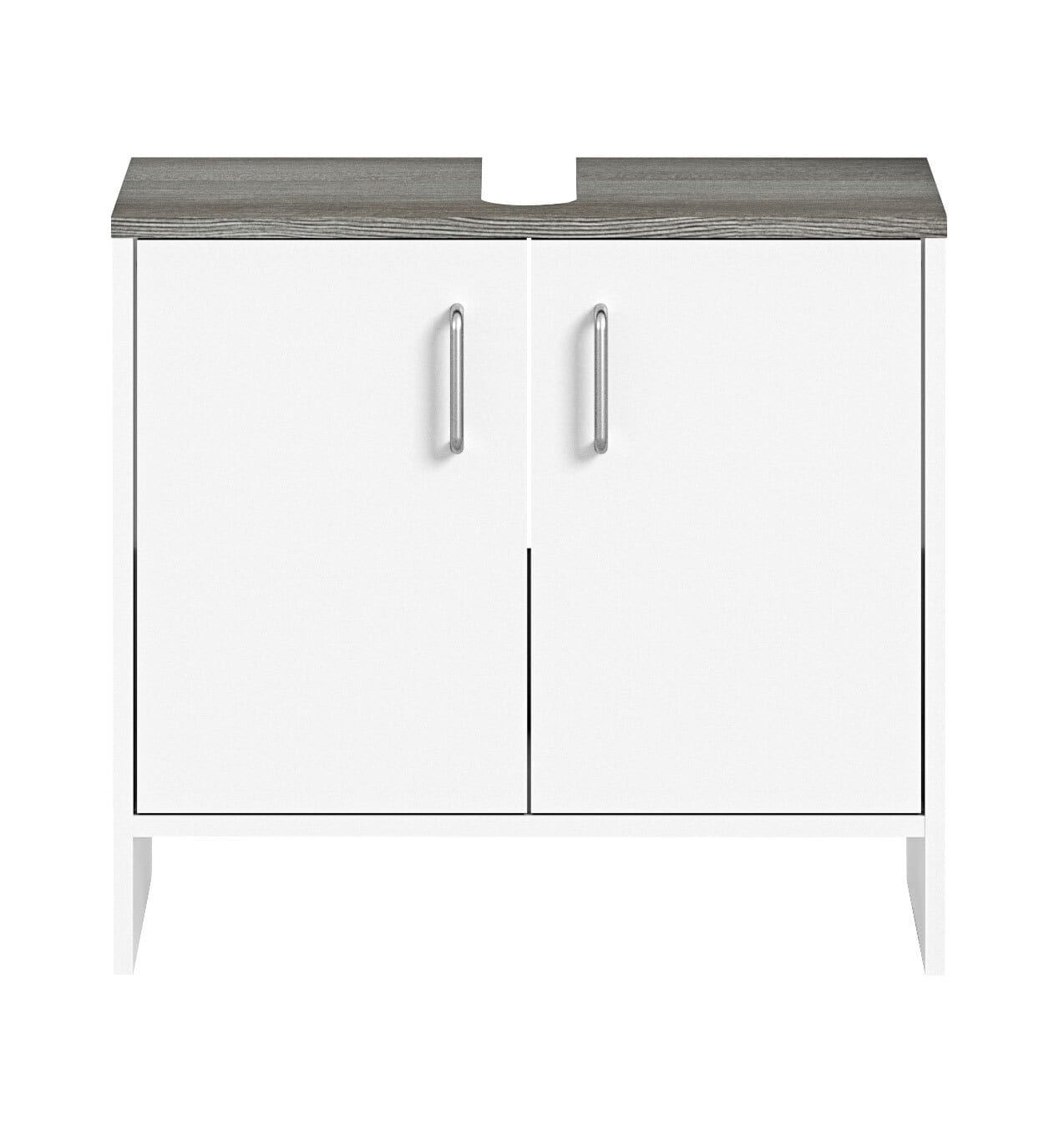 Waschbeckenunterschrank Los Angeles Weiß NB/Rauchsilber NB