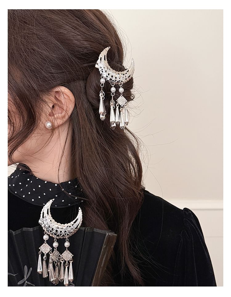 LIDO - Maan Fringed Alloy Haarspeld / Set