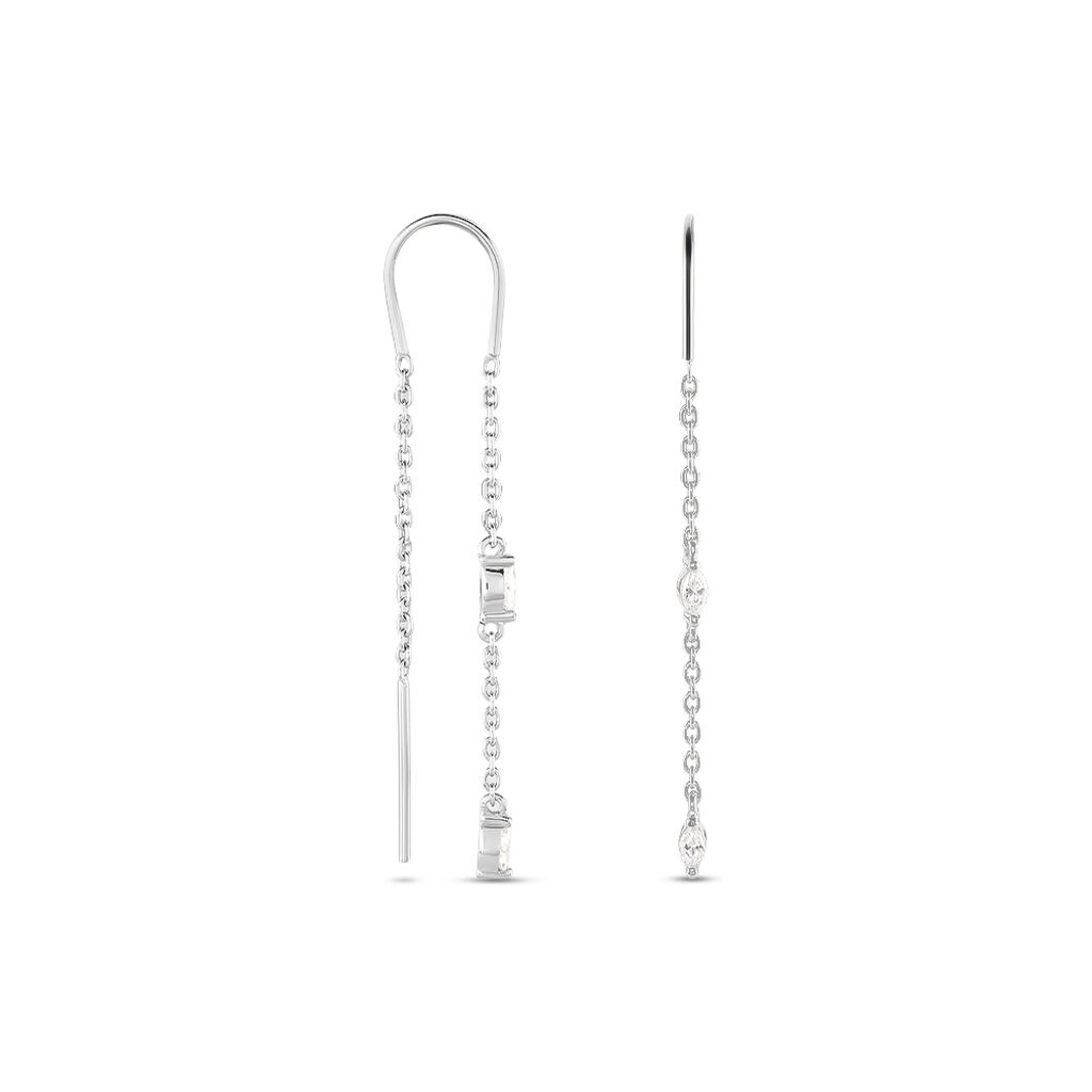 Boucles D'oreilles Pendantes Garsha Argent Blanc Oxyde De Zirconium