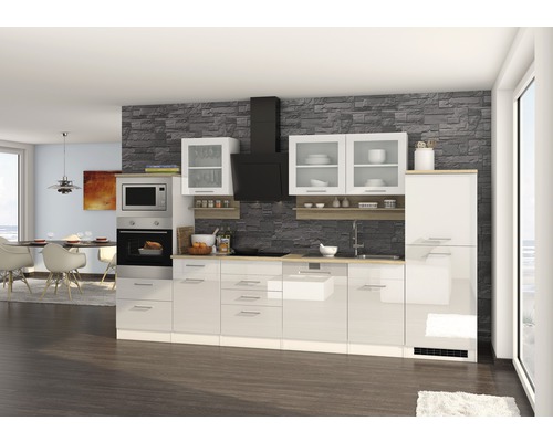 Held Furniture keukenblok met apparatuur Milan 340 cm wit hoogglans gedemonteerd 601.1.6210