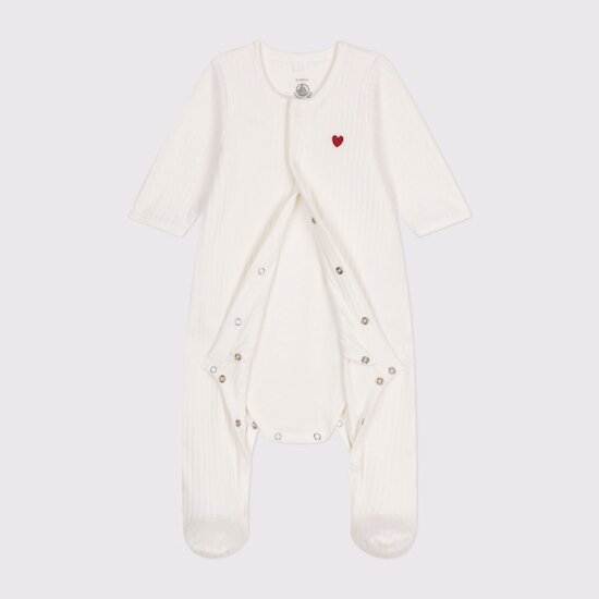 Bodypyjama unisexe en velours   Marshmallow        de               Petit Bateau