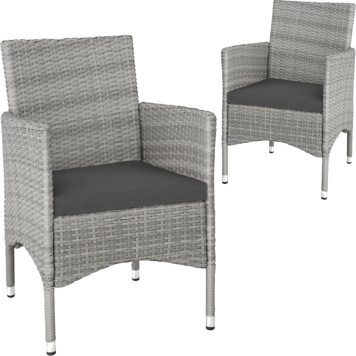 Set van 2 rotan stoelen tectake Nantes, duurzaam, 59 x 57 x 85 cm