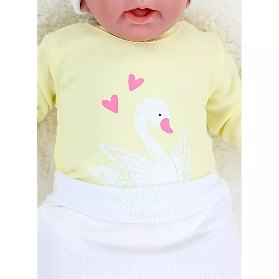 TupTam Mädchen Baby Body Langarm Unifarben 5er Pack gelbweiß