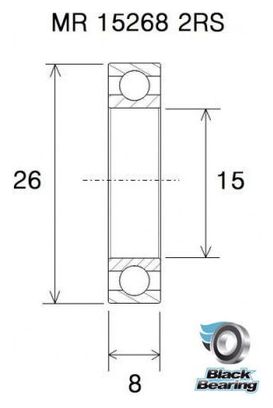 Roulement Black Bearing MR 15268 2RS 15 x 26 x 8 mm