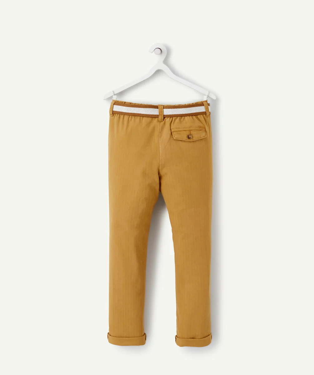 PANTALON CHINO GARÇON CAMEL AVEC CEINTURE