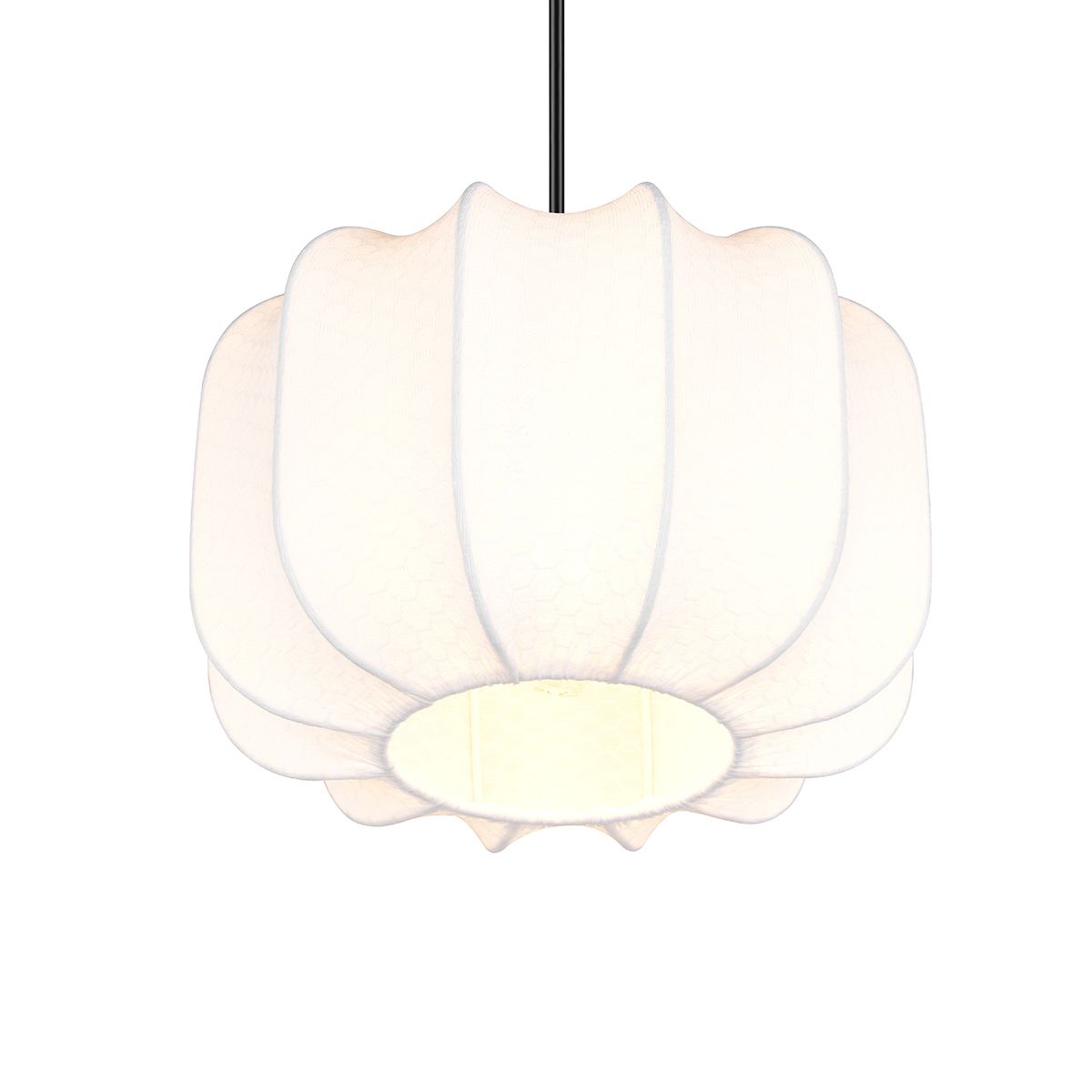 Japandi hanglamp zwart met wit 25cm - Madleine