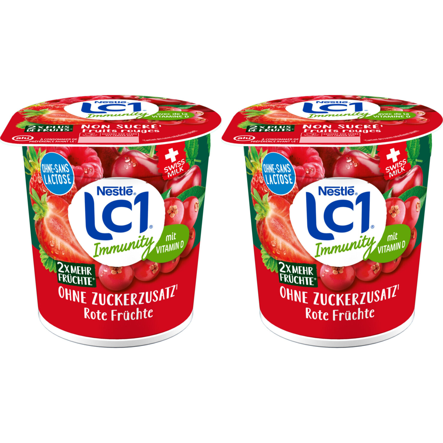 LC1 Joghurt ohne Zuckerzusatz rote Früchte laktosefrei 2x150g