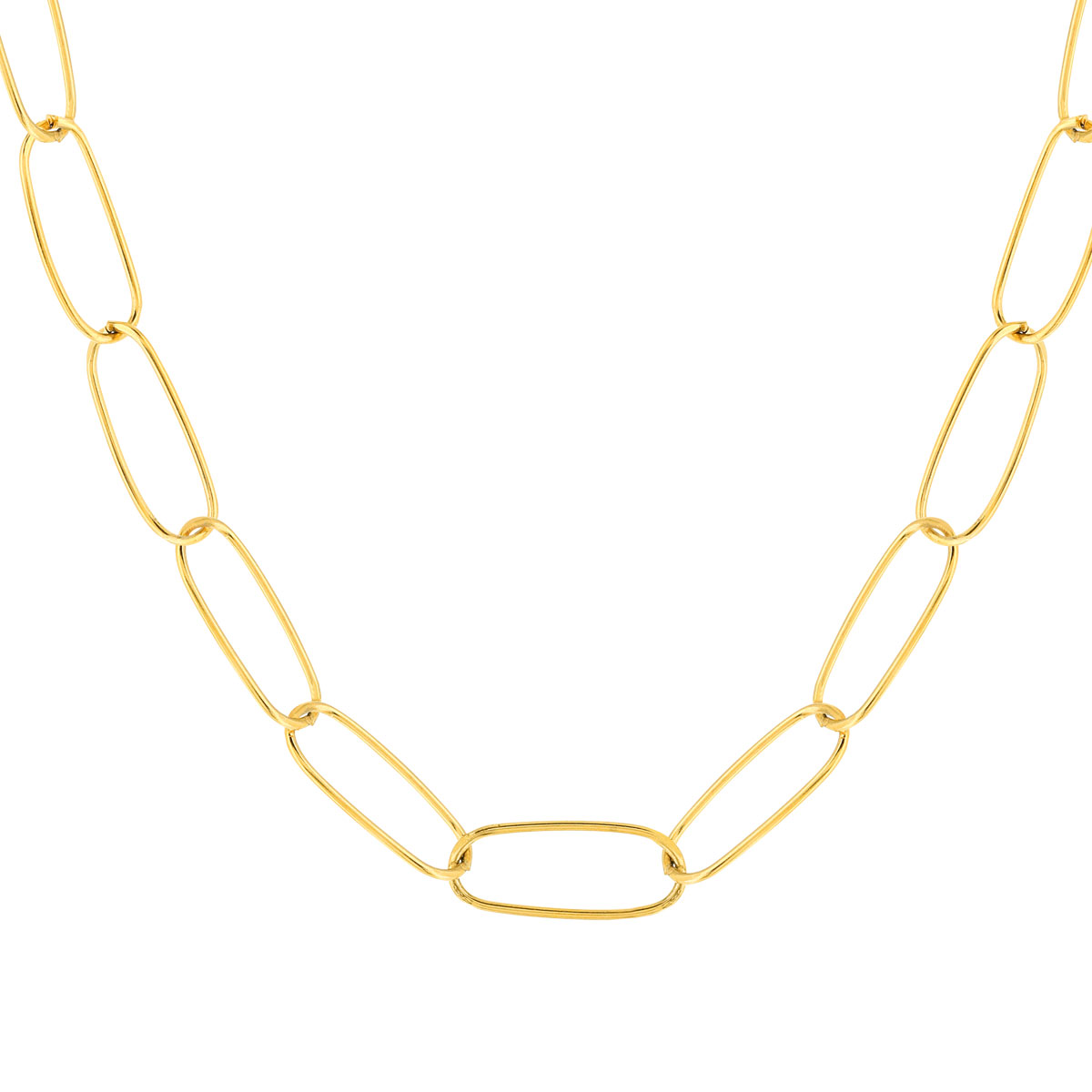 Collier acier jaune 50 cm