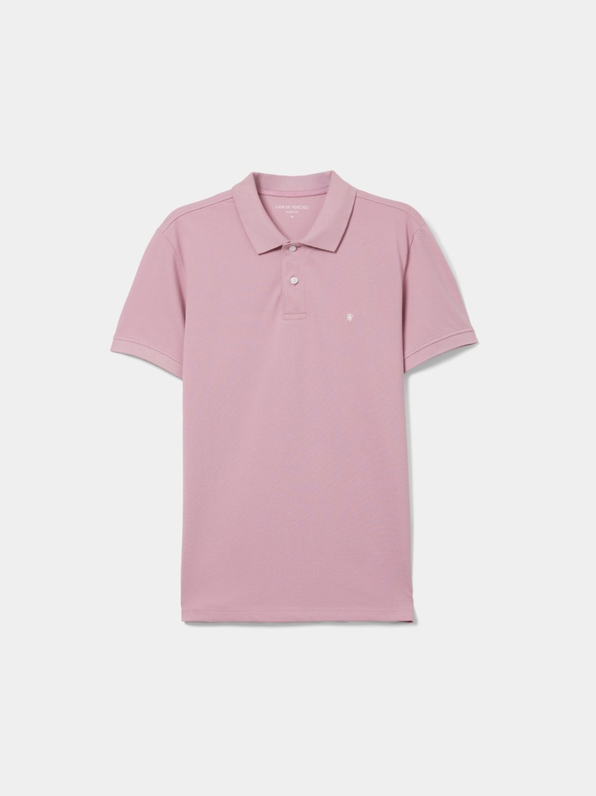 Polo piqué slim fit garment dye