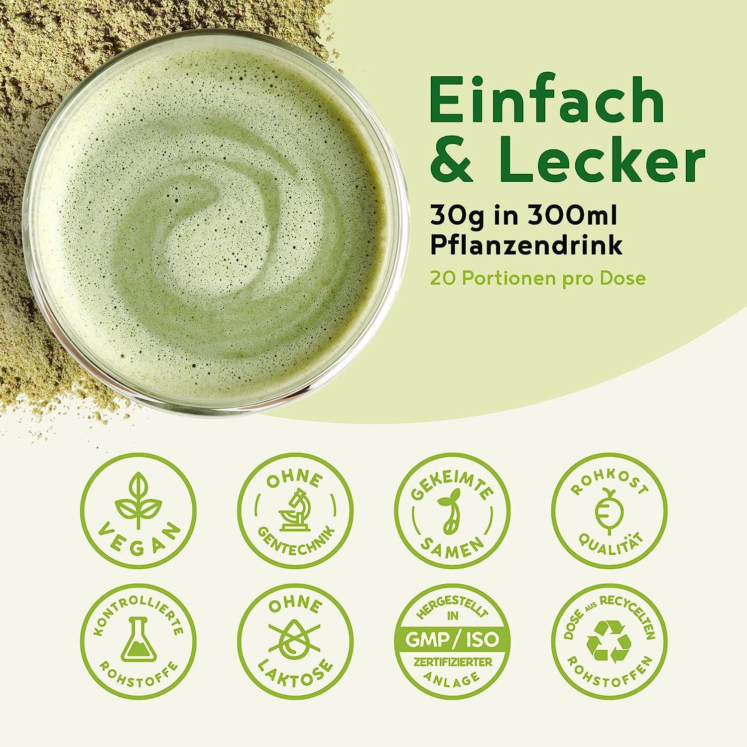 Morning Fuel Vanille Matcha Shake - Morgens Satt & Gesund, Vitamin- und Nährstoffreichen