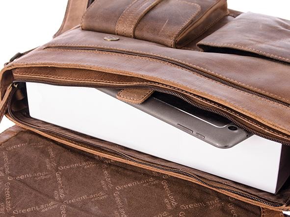 GreenLand Nature Messenger Bag »Montenegro« aus Rindsleder mit Laptopfach