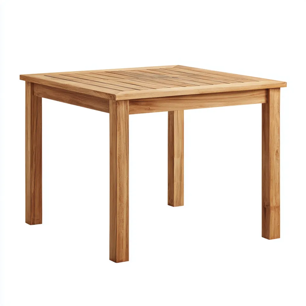 Esstisch Massivholz 90x90x75 cm – Hellbraun – Klassisches Design
