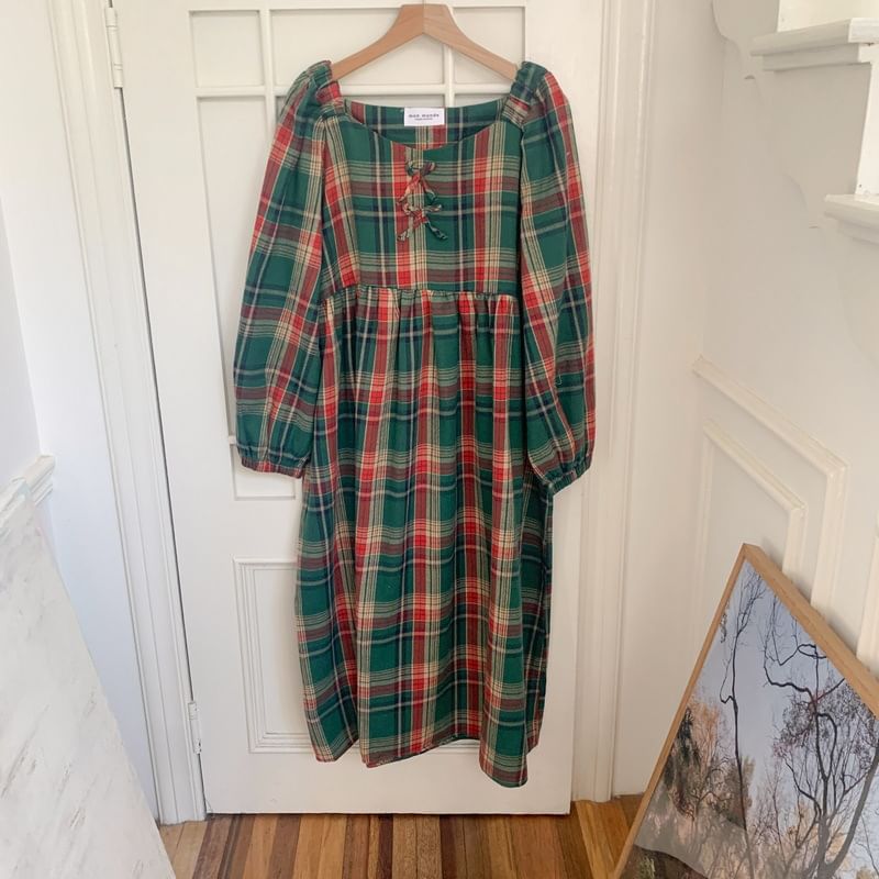 Tanee - Bijpassende geruite pyjamatop / broek / jurk / set voor koppels