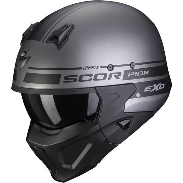 Scorpion - Casque Covert-X Tussle Noir Mat / Argent