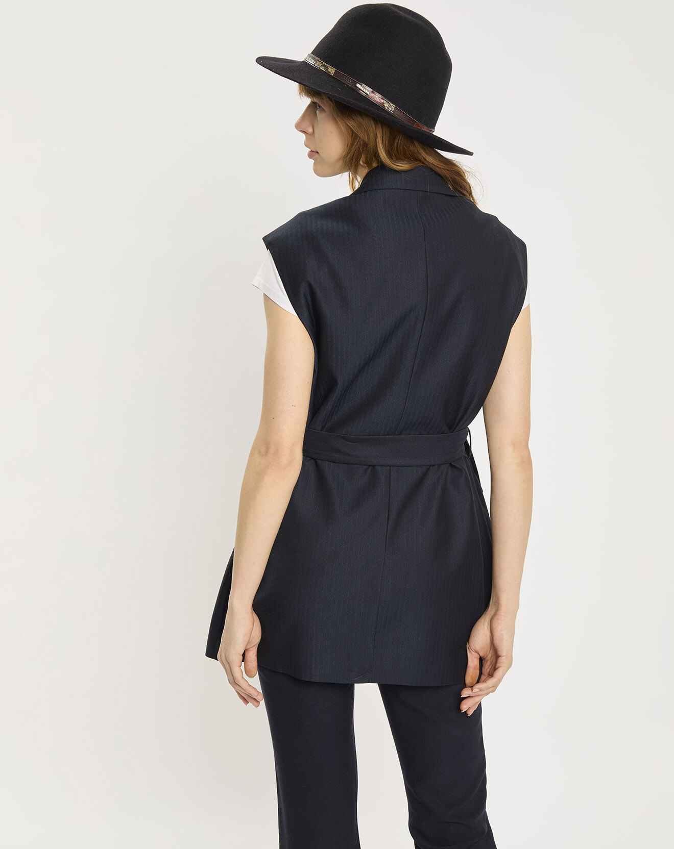 Scotch & Soda Gilet blazer sans manches bleu foncé