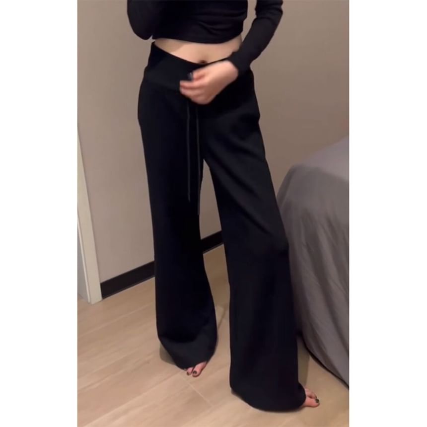 Shinsei - High Rise Plain Wide Leg Sweatpants
