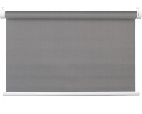 Flexklemrolgordijn met zijspanning, zonder boren, boven en onder traploos verstelbaar, effen grijs, 50x130 cm, inclusief klembeugels