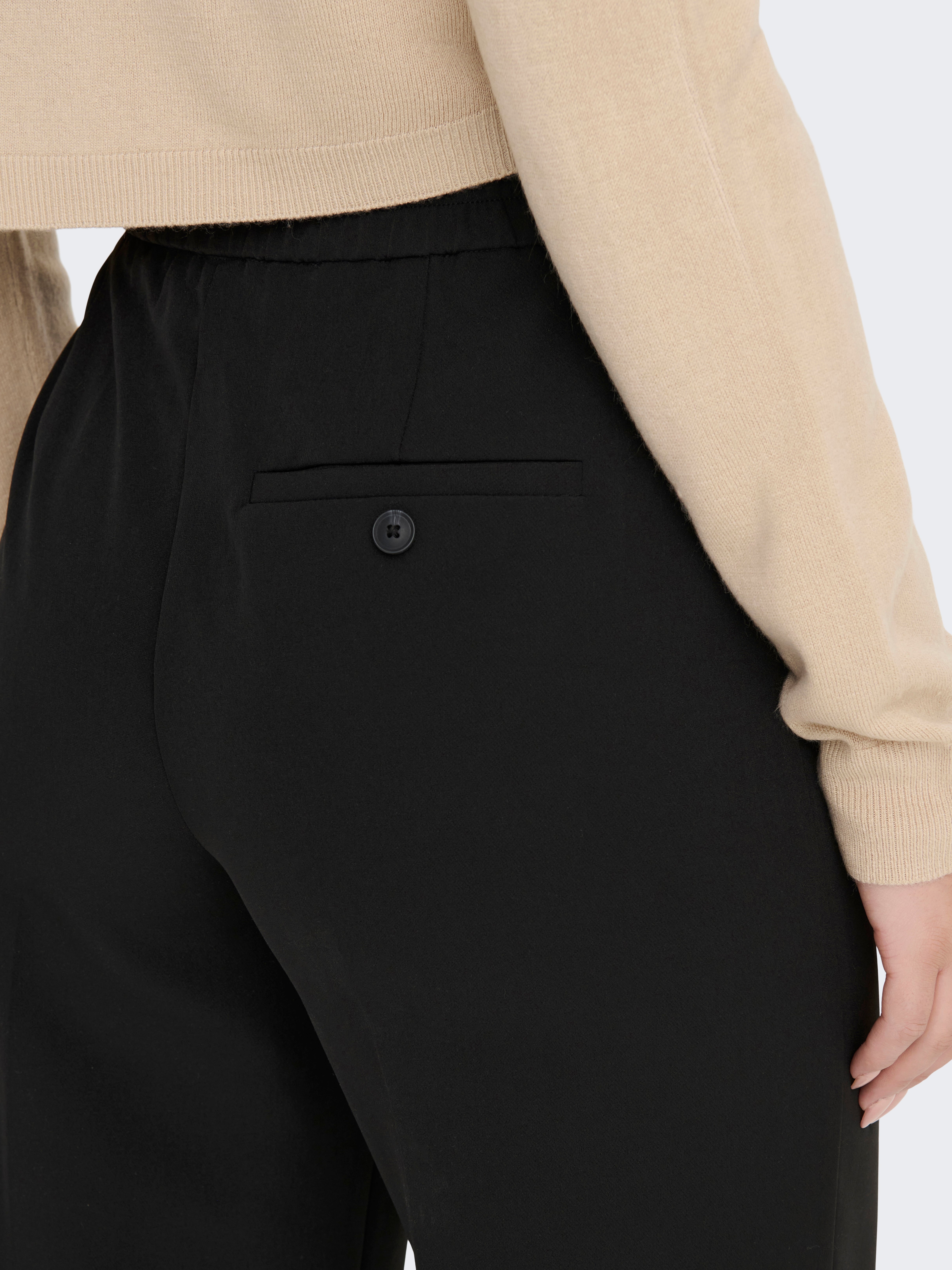ONLKIRA-MELLIE Hohe Taille Locker geschnitten Hose Black