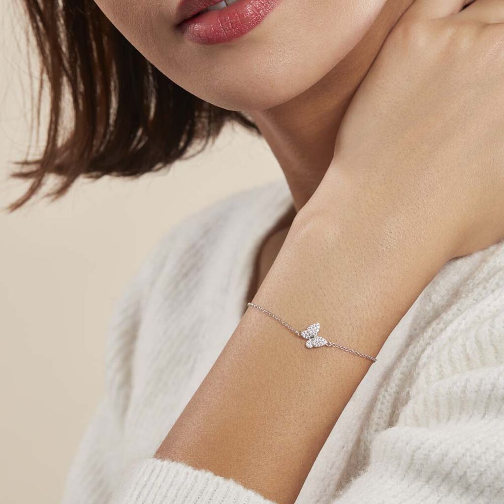 Bracelet Hervelina Argent Blanc Oxyde De Zirconium