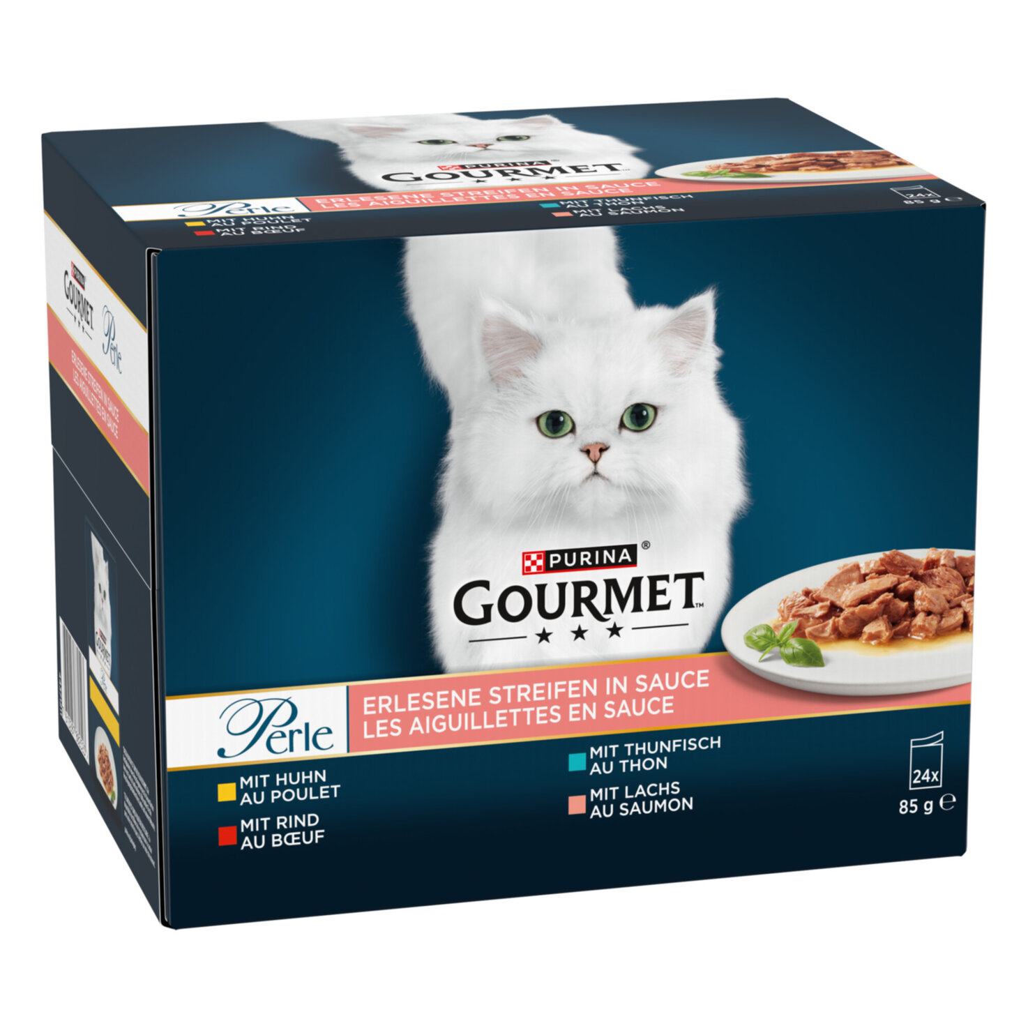 Gourmet Perle Katzenfutter Streifen in Sauce 24x85g