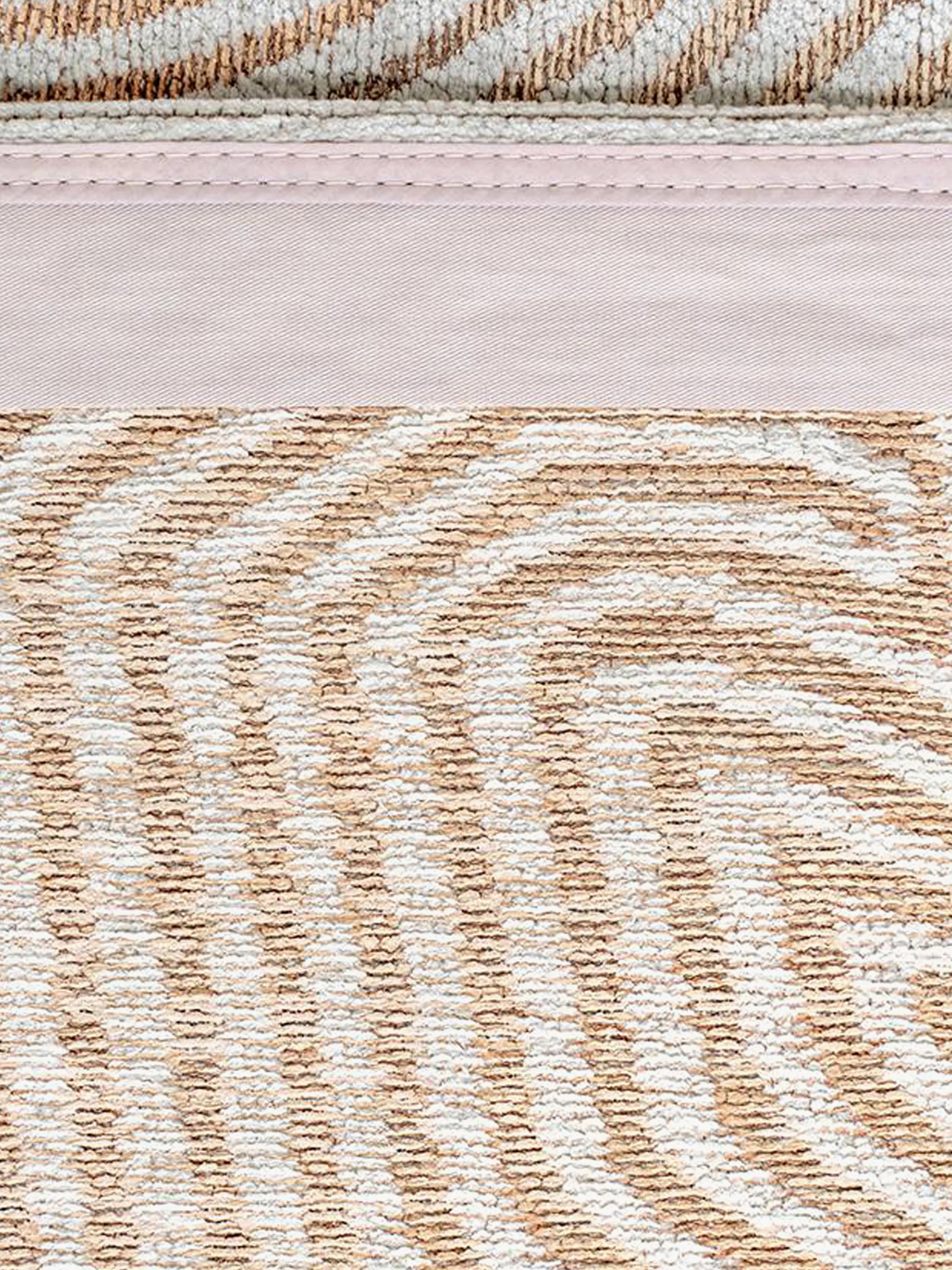 Rond jacquard in- & outdoor vloerkleed Coral, wasbaar