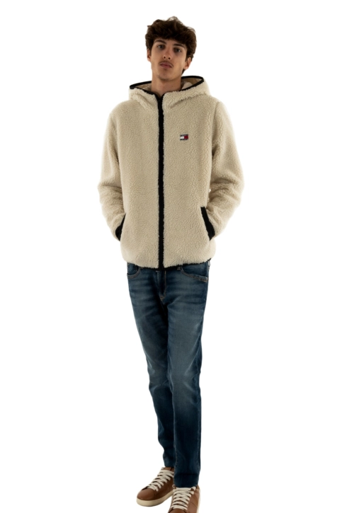 Sweat tommy jeans reg badge teddy acg newsprint