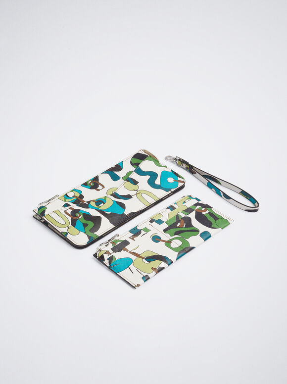 Carteira estampada - Azul