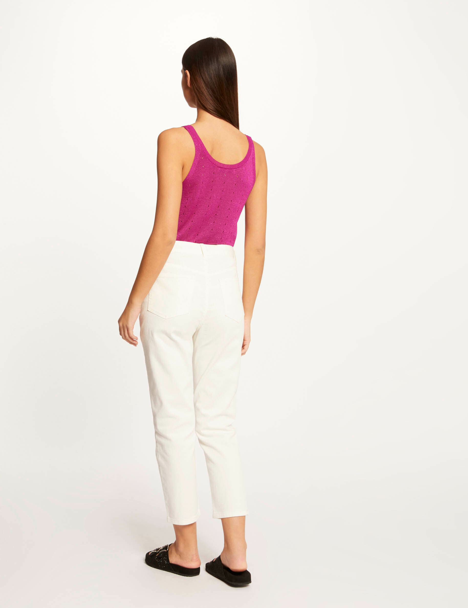 Débardeur pull avec bretelles framboise femme - framboise
